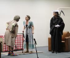 Teatro SIPAT 2013 "Três Malas, Um Destino". Tania Wolkmann, Solange Hidalgo, Gil Priandi e Pedro Colodi