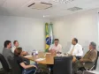 A Diretora Geral da Casa Civil, Jussara Gusso, o Diretor de Desenvolvimento, Henrique Salatino Miorelli, o gerente de Desenvolvimento da Celepar Márcio Luiz Hein, o Diretor Administrativo da Imprensa Oficial, Geraldo Serathiuk, o secretário de Assuntos Estratégicos e diretor-presidente da Celepar, Nizan Pereira e o secretário chefe da Casa Civil, Rafael Iatauro (E/D)