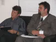 A partir da esquerda, o assessor de
comunicação, Luiz Fernado Esteche e o
Diretor de Desenvolvimento, Henrique
Salatino Miorelli