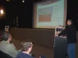 Apresentação do secretário de Obras Públicas, Júlio César de Araújo Filho, destacando os investimentos em cada região do Estado, em construção de obras em parceria com as diversas secretarias e órgãos da administração direta e indireta (na tela a Biblioteca Cidadã)