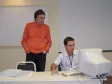 A esq. o gerente de Recursos 
Humanos, Adenis Santo Tortato e da 
Divisão de Administração de 
Pessoal, o Rodrigo Pereira Alves 
Chociai 