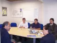 A partir da esq. o diretor-presidente da CELEPAR e
secretário de Assuntos Estratégicos, Nizan 
Pereira, o diretor administrativo da SANEPAR,
Hermes Fonseca, o diretor de desenvolvimento, 
Henrique Salatino Miorelli e os assessores da 
CELEPAR