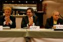 A partir da esq. o presidente da Celepar e presidente do Conselho Fiscal, Jacson Carvalho Leite, o presidente do Conselho de Associadas, Joaquim José Fernandes da Costa Junior (ATI/PE) e o vice-presidente executivo, Nelson Oliveira Menezes Filho (Itec/AL)