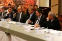O secretário da Fazenda Luiz Carlos Hauly e demais autoridades, em seu discurso na 117ª Reunião Ordinária do Conselho das Associadas da Associação Brasileira de Entidades Estaduais de Tecnologia da Informação e Comunicação (Abep) em Curitiba/PR, nos dias 09 e 10 de fevereiro de 2012