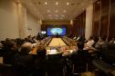 Servidores do Estado participam de palestra do pesquisador alemão Dr. Jörn Von Lucke, que aborda o tema de gestão aberta da administração. Na foto, Jacson Carvalho Leite, presidente da Celepar, durante palestra. 