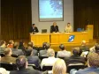 O diretor-presidente da Celepar e 
secretário de Assuntos Estratégicos, 
Nizan Pereira, o diretor de serviços IP
e multimídia, Claúdio Crossetti Dutra 
e o público prestigiando o evento