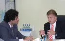 O secretário adjunto de Segurança Pública, João Batista Santos Júnior e o presidente Jacson Carvalho Leite avaliam a continuidade da parceria entre a Celepar e o governo de Sergipe