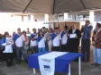 O diretor-presidente da Celepar e
secretário de Assuntos Estratégicos,
Nizan Pereira, o prefeito de Campo
Magro, Rilton Boza, o presidente da
Cohapar, Rafael Greca e a equipe dos
Telecentros Paranavegar da Celepar,, na inauguração 
do Telecentro em Campo Magro