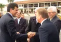 O Governador do Paraná, Beto Richa cumprimenta o diretor presidente da Celepar, Jacson Carvaho Leite na cerimônia no quartel do Comando Geral, em Curitiba - Data: 16/05/2011