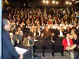 O diretor-presidente da Celepar e 
secretário de Assuntos Estratégicos,
Nizan Pereira e o público prestigiando 
a apresentação na Escola de Governo, 
no dia 30 de setembro de 2008 - Foto 
Marcia Midori 