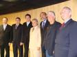O secretário e chefe-gabinete Carlos
Moreira, o diretor-presidente da
CELEPAR, Vanderlei Iensen, o deputado
estadual e vice-líder do Governo na
Assembleia Legislativa, Cleiton
Kielse, o secretário-chefe da Casa
Civil, Rafael Iatauro, o Secretário
de Assuntos Estratégicos, Nizan
Pereira, o Governador do Paraná,
Roberto Requião e o vice governador,
Orlando Pessuti - Foto Geremias J. do Nascimento