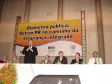 Na abertura do lançamento do 
sistema de biometria que será 
utilizado nos Centros de 
Formação de Condutores de todo o 
Paraná, as autoridades presentes, a 
partir da esq