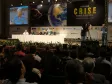 O Governador do Paraná, Roberto 
Requião na abertura no dia 
09/12/2008, no Seminário 
Internacional "Crise - Rumos e 
Verdades" a partir da esq. o 
economista pelo IE da Universidade 
Federal do Rio de Janeiro, Márcio 
Henrique M. Castro, Francisco de 
Assis Inocêncio, Beto Almeida, 
doutor e Pós- doutor pela York 
University no Canadá Magnus Ryner 
(Suécia) e o jornalista, sociólogo 
e escritor mexicano Lorenzo 
Carrasco - Foto Marcia Midori