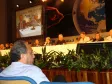 O diretor-presidente da CELEPAR e secretário de Assuntos Estratégicos, Nizan Pereira, o Governador do Paraná, Roberto Requião, no encerramento do Seminário Internacional "Crise - 
Rumos e Verdades", no 
Canal da Música, dia 11/12/2008 - 
Foto Marcia Midori
