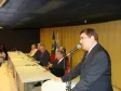 O diretor-presidente da CELEPAR,
Vanderlei Iensen, o secretário e
chefe-gabinete Carlos Moreira, o
Secretário de Assuntos Estratégicos,
Nizan Pereira, o vice governador,
Orlando Pessuti, o Governador do
Paraná, Roberto Requião e o
secretário-chefe da Casa
Civil, Rafael Iatauro - Foto Marcia Midori