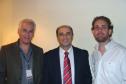 A esq. o Diretor Administrativo-Financeiro, Jarbas Pessoa de Oliveira, o senhor Ariel da Silveira e o Diretor de Operações, Robson Valentin