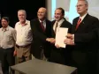 A partir da dir. o vice-governador, Orlando Pessutti, o prefeito de Bandeirantes, Celso Silva, o Deputado Estadual, Luiz Cláudio Romanelli, o secretário da prefeitura de Bandeirantes, Dr. Luiz Comegno