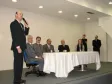 O Diretor de Operações, Altamir Brun em seu discurso na transmissão de posse do novo Diretor Presidente da Celepar e autoridades convidadas