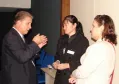 Jacson Leite reforça o compromisso do governo Beto Richa com soluções modernas de TI, na conversa com as auditoras Cristine Yoshimi Tomita e Ana Glaucia Piegas Eick chefe do setor de atendimento ao cidadão da SEFA - Data: 13/05/2011