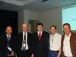 A partir da esq. Núcleo de Planejamento Estratégico Corporativo, Luiz Carlos Fracaro, Diretor de Operações, Altamir Brun, o Diretor Executivo da Rhino Consulting, Pier Roberto Riboni, o Timothy Edwin Squair e Danilo Scalet, na palestra sobre a importância das melhores práticas no gerenciamento dos serviços de TI