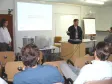 O gerente de desenvolvimento de
soluções da GDS-B, Jair Fernandes na
apresentação do Sistema de Gestão do
SUS e a equipe da CELEPAR