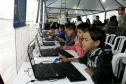 Na estande da Celepar as pessoas tiveram acesso gratuito à internet e às redes sociais