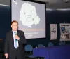 O presidente Jacson Carvalho Leite apresenta a linha de produtos e serviços da Celepar aos participantes do I Congresso Paranaense de Cidades Digitais