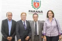 Diretor Geral da Secretaria de Estado da Saúde (SESA), Sezifredo Paz; presidente da Celepar, Jacson Carvalho Leite; secretário da Justiça, Cidadania e Direitos Humanos (SEJU), Leonildo Grota e a procuradora de Justiça Maria Teresa Uille Gomes