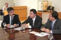 José Antonio de Castro, Presidente da Celepar, Joel Benin, Assessor Especial do Ministro do Esporte e Algaci Tulio, Secretário Especial da Copa no Paraná