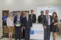 Estande da Celepar no evento. Da esquerda para a direita: Jeferson Costa, Andréa Smaniotto, Nelson Garcia, Gilmar Tesseroli, Jacson Carvalho Leite, Edgar Machoski, Vinicius Moura, Elcio Marcowcz e Hericka Cardoso