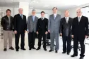Nelson Teixeira, secretaria especial de Controle Interno; Luiz Carlos Hauly, secretário da Fazenda; Cassio Taniguchi, secretário do Planejamento e Coordenação Geral; Sebastião Henrique de Medeiros, Casa Civil; Edson Casagrande, secretário especial para Assuntos Estratégicos; Jacson Carvalho Leite, presidente da Celepar e Alipio Leal, secretário de Ensino Superior, Ciência e Tecnologia