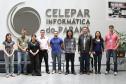Equipe da Celepar responsável pelo desenvolvimento do sistema: Camila Regina Furlan, Marcos Vinicius de Melo, Marcia Yurimi Ono Sens, Thales Ramos de Queiroz, Danillo Bazello, Reginaldo de Oliveira, Alexandre de Paula Batista, Joice Takaki, Murilo Polli e Marco Aurelio Venturini (não pode comparecer à foto).