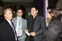 O presidnete Jacson Carvalho Leite, com Valter Schastai, Jair Fernandes e Maria Teresa Rodrigues Pahl, empregados da Celepar que integram a equipe responsável pelo desenvolvimento do projeto da Delegacia Eletrônica