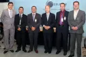 Tenente Mário Sérgio Garcez da Silva, capitão Mizael Márcio Ferreira Borges, coronel Edmilson de Marcos, presidente da Celepar, Jacson Carvalho Leite; major Antônio Hiller Lino e o chefe de gabinete da Celepar, Mauro Sorgenfrei