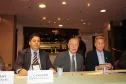 A esq. Carlson Aquistapasse,  o secretário da Fazenda Luiz Carlos Hauly e ao seu lado o diretor-presidente da Celepar, Jacson Carvalho Leite e presidente da diretoria do Conselho Fiscal da Associação Brasileira de Entidades Estaduais de Tecnologia da Informação e Comunicação (Abep) 