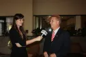 O diretor-presidente da Celepar, Jacson Carvalho Leite e presidente do Conselho Fiscal da Associação Brasileira de Entidades Estaduais de Tecnologia da Informação e Comunicação (Abep), em entrevista com Ana Elisa