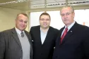 Vice-governador Orlando Pessuti, Presidente da Celepar Vanderlei Iensen e o Superintendente do Porto de Paranaguá Daniel Lúcio Oliveira de Souza