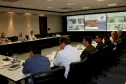 Representantes da SETI e das instituições estaduais de ensino superior reunidos na Sala de Situação do ICI