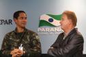 Coronel Romulo Marinho Soares e o presidente Jacson Carvalho Leite definem agenda conjunta de trabalho entre Exército e Celepar
