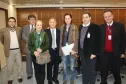 Neuri Barbieri, assessor jurídico do Teatro Guaira; José Juracy Macedo, Cleide Maria Perito do Bem, assessora do Teatro Guaira; Jacson Leite, Mônica Rischbieter, Ricardo Linhares, diretor administrativo e financeiro do Teatro Guaira e Danilo Scalet