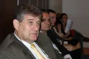 Os dietores da Celepar, José Juracy Macedo e Danilo Scalet na reunião no Palácio Iguaçu