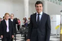 Frente: governador Beto Richa. Fundo: presidente da Celepar, Jacson Leite e deputado estadual, Jonas Guimarães.