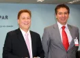 O presidente Jacson Carvalho Leite recebe a visita do secretário de Controle Interno, Carlos Eduardo de Moura para tratar de assuntos relacionados à gestão de projetos no governo do Estado