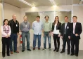 Denise Tatebe, Carlos Roberto Lantmann, Márcio Luiz Hein, José Juracy Macedo,  Marcos Vinicius Lanza, Ângela Beatriz Bot, Carlos Alberto Amaral Siqueira e Jacson Carvalho Leite trataram sobre o GMS, em reunião na Celepar
