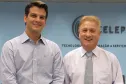 Eduardo Pimentel e Jacson Carvalho Leite durante reunião na Celepar