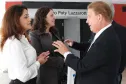 A jornalista Mira Graçano e o presidente da Celepar, Jacson Carvalho Leite 