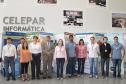 Integrantes da equipe envolvida no desenvolvimento do Portal de Transparência para os Municípios acompanhados do diretor José Juracy Macedo
