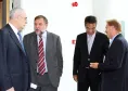 Secretário chefe da Casa Civil, Reinhold Stephanes; vice-governador e secretário da Educação, Flávio Arns; secretário de Infraestrutura e Logística, José Richa Filho e o presidente da Celepar, Jacson Carvalho Leite