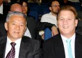 Deputado Teruo Kato e o presidente Jacson Leite na abertura do evento