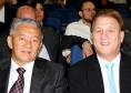 Deputado Teruo Kato e o presidente Jacson Leite na abertura do evento